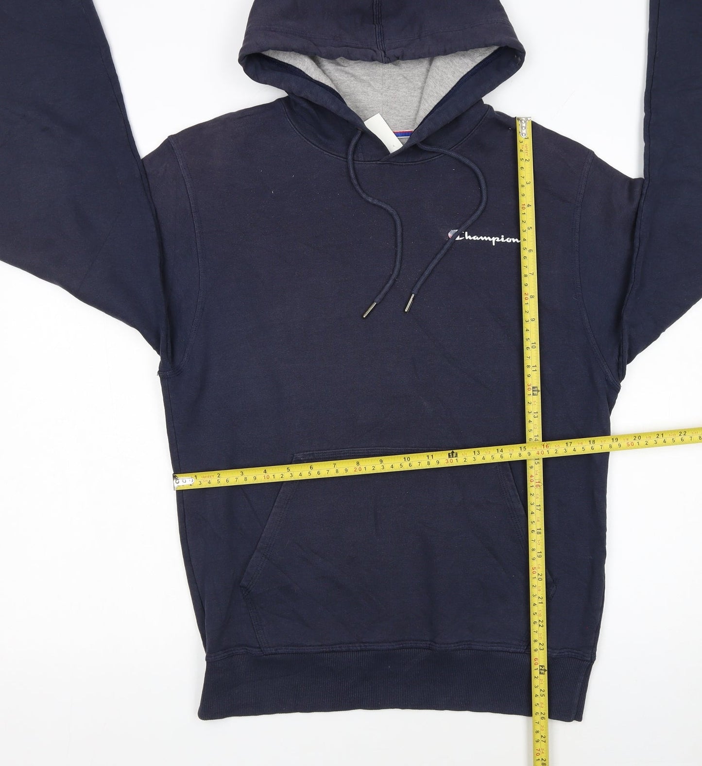 Champion Women's Navy Pullover Hoodie Size S Cotton Blend Logo