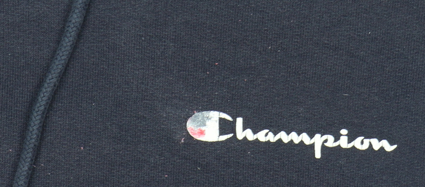 Champion Women's Navy Pullover Hoodie Size S Cotton Blend Logo