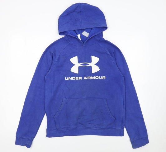 Under Armour Boys Blue XL Pullover Hoodie Fleece ColdGear Sportswear