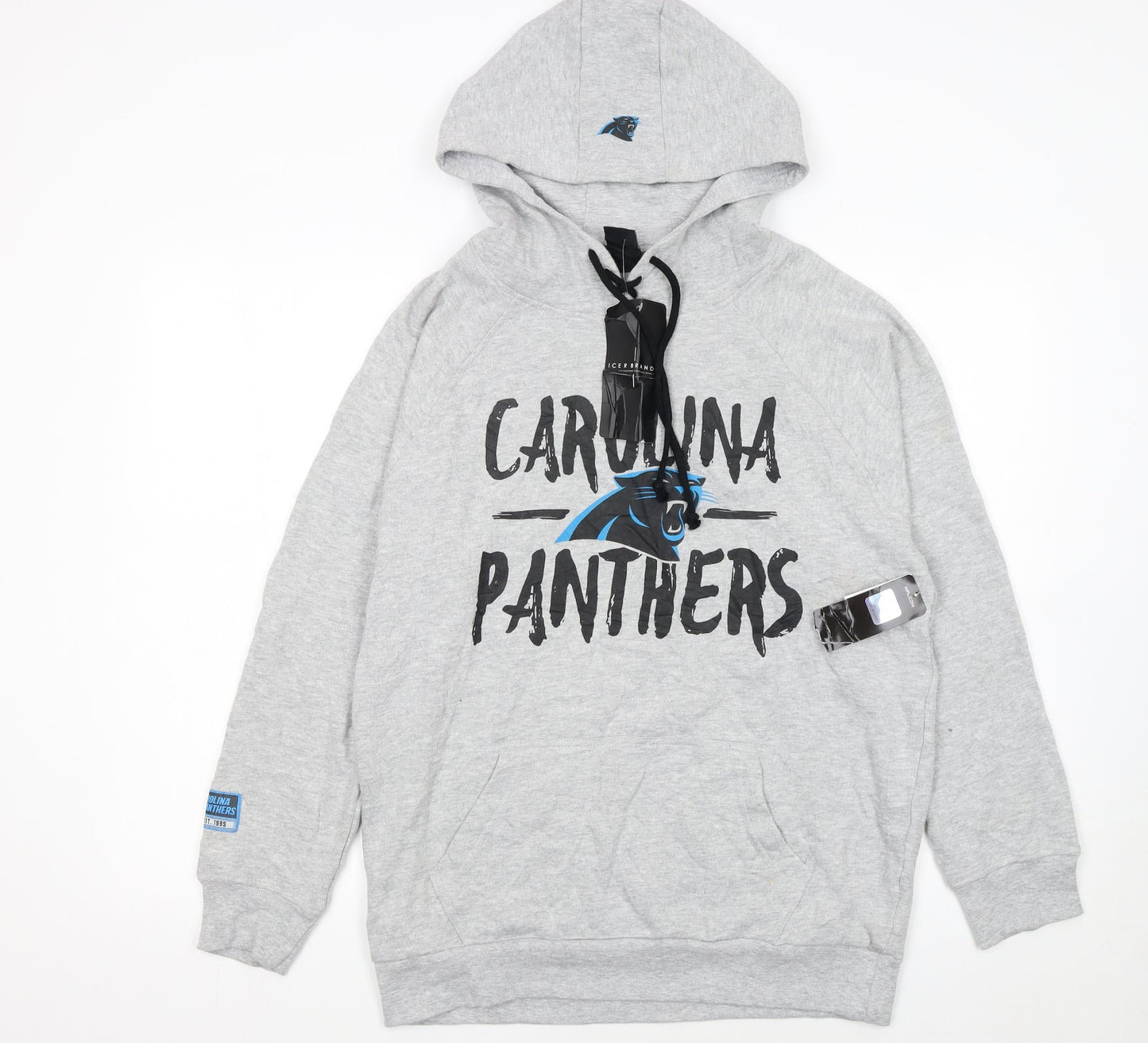 NFL Team Apparel Men's Grey Carolina Panthers Pullover Hoodie M