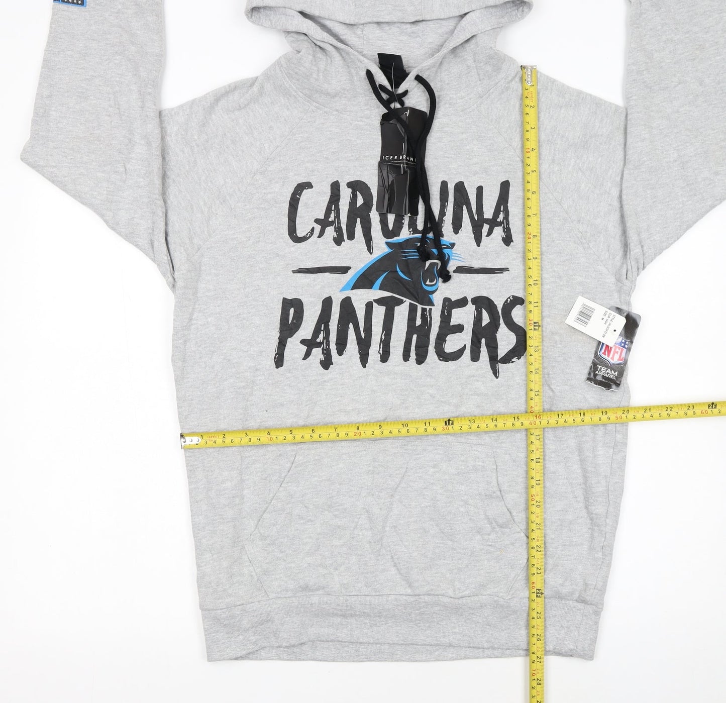 NFL Team Apparel Men's Grey Carolina Panthers Pullover Hoodie M