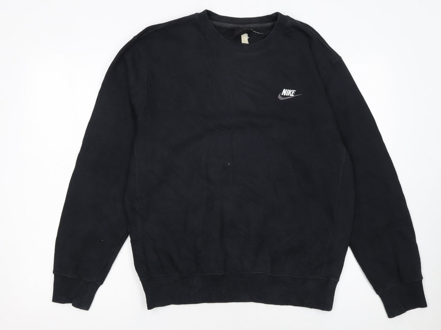 Nike Men Black Small Pullover Crew Neck Fleece Sweatshirt