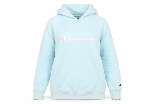 Champion Girls Blue Pullover Hoodie L Logo Fleece Sweatshirt