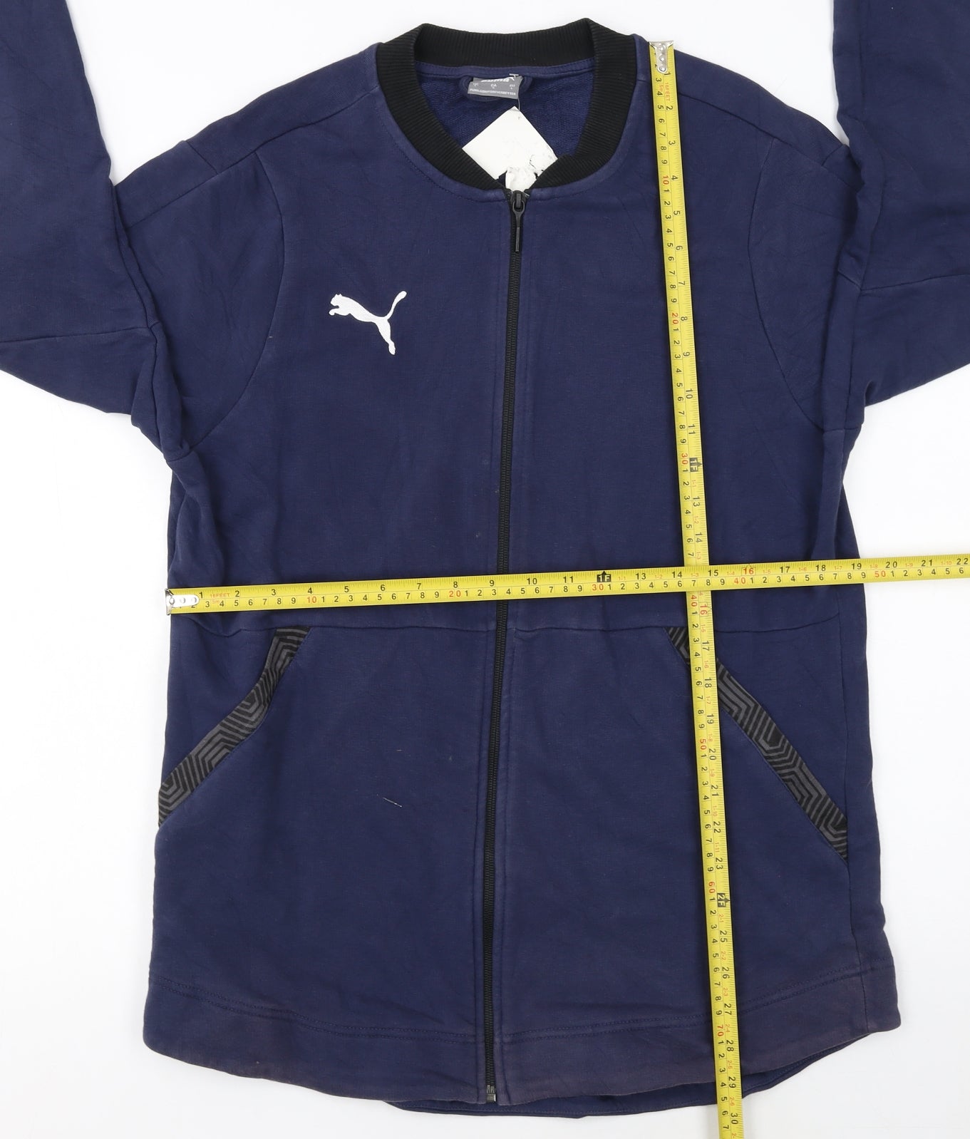 Puma Men's Blue Large Full Zip Track Jacket Cotton Blend
