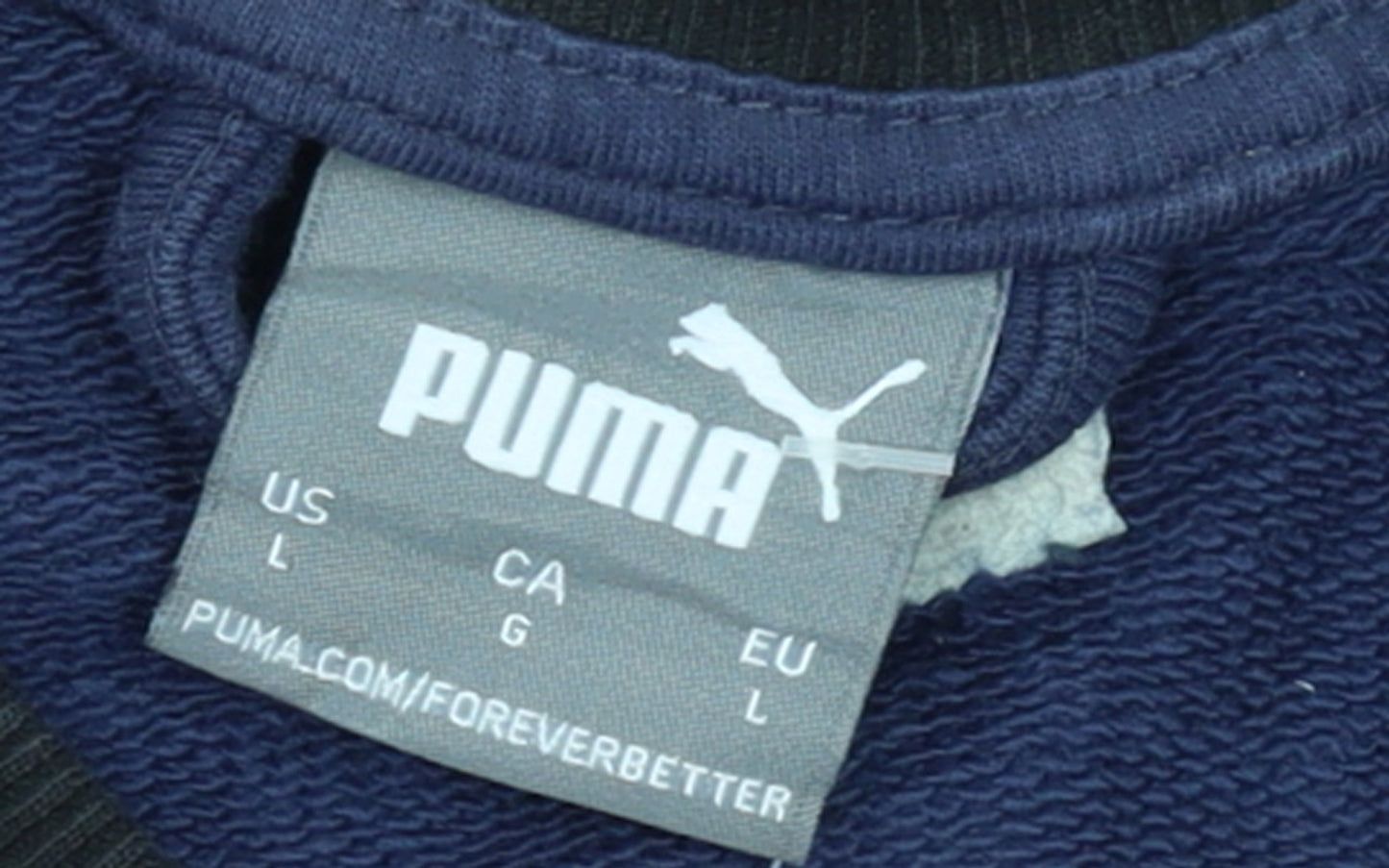 Puma Men's Blue Large Full Zip Track Jacket Cotton Blend