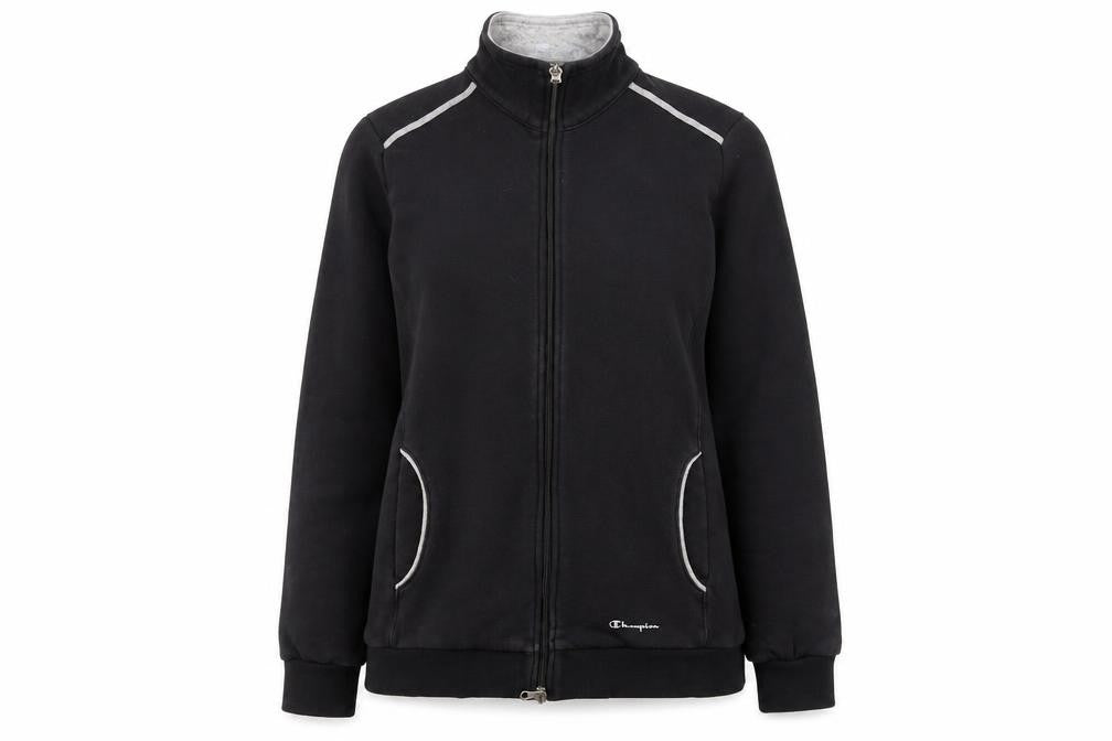 Champion Women's Black Small Track Jacket Full Zip Fleece Sports Top