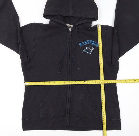 NFL For Her Panthers Black Full Zip Hoodie Women M Cotton Blend