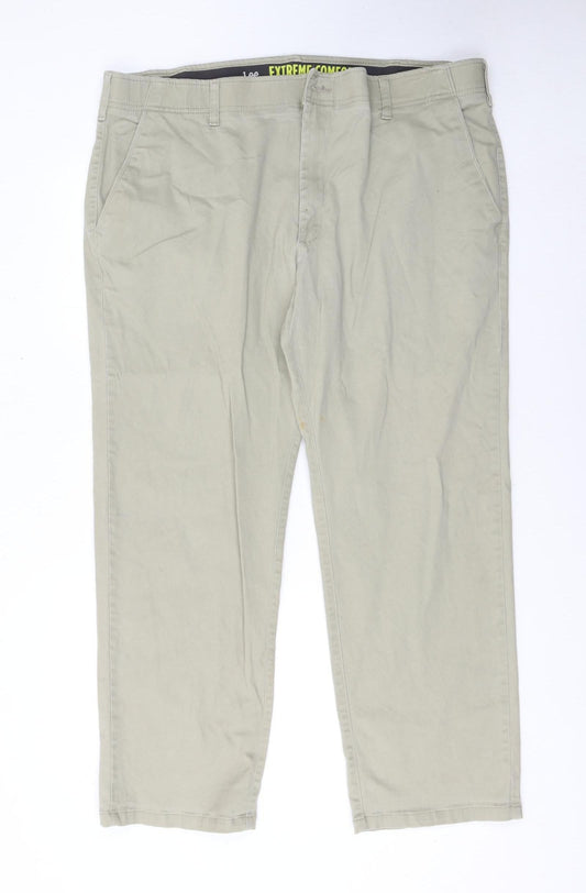 Lee Mens Beige Chino Trousers 42x30 Straight Fit Cotton Blend