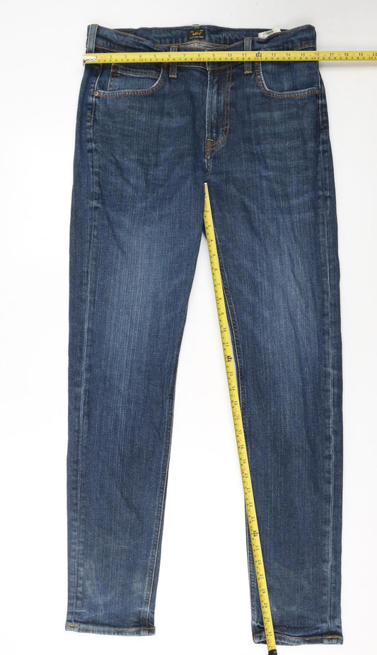 Lee Women's Blue Straight Leg Mid Rise Stretch Jeans Size 16 L34