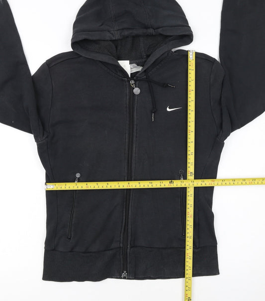 Nike Women’s Black Full Zip Hoodie Size M 10/12 Hooded Sweatshirt