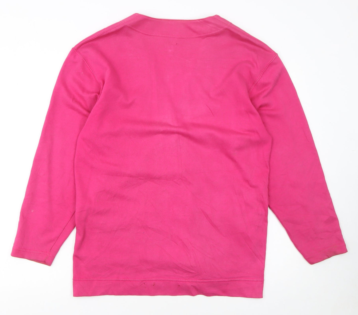 FILA Women's Pink Cotton V-Neck Button Cardigan Size L