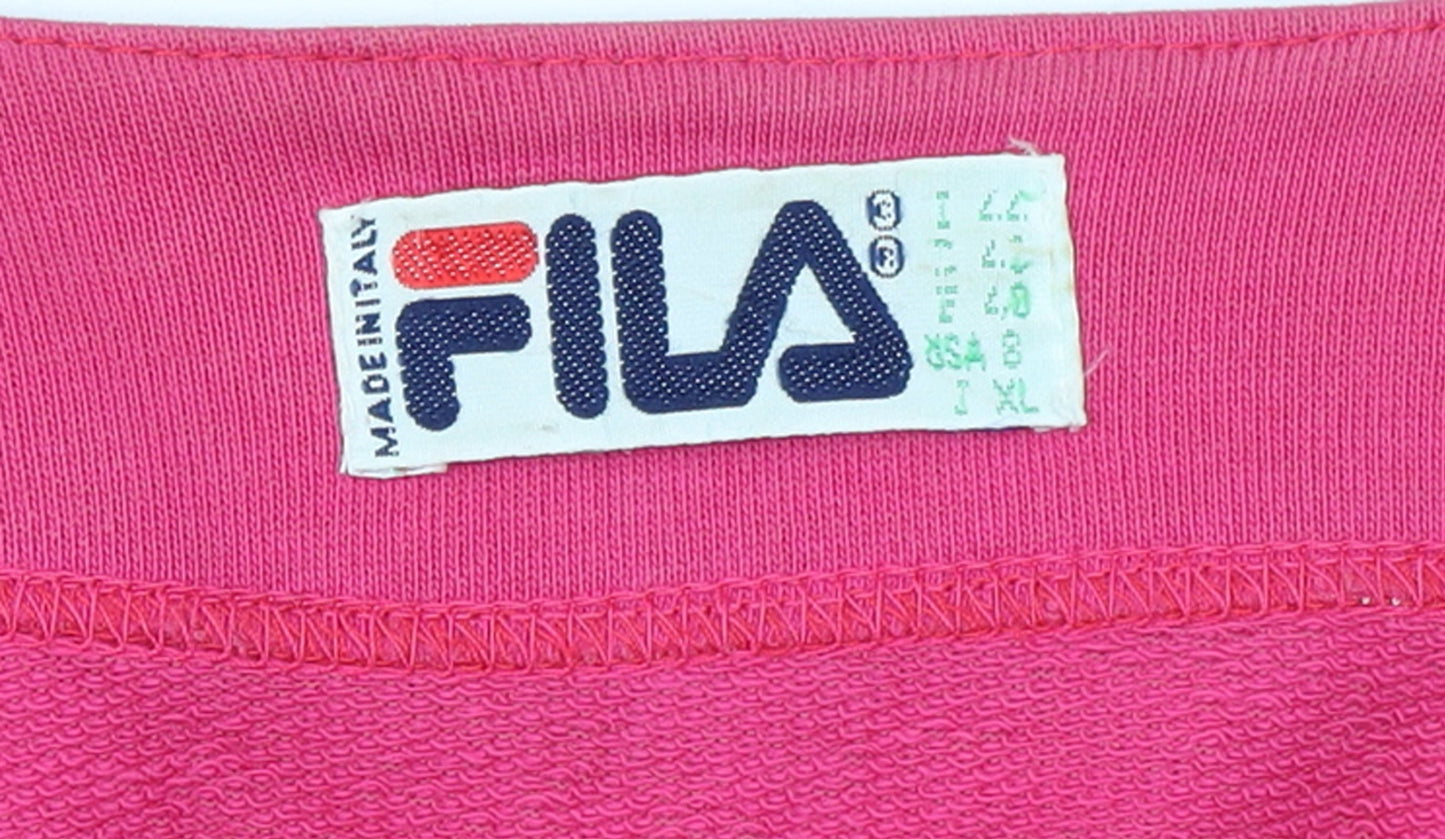 FILA Women's Pink Cotton V-Neck Button Cardigan Size L