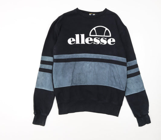 Ellesse Womens Black & Grey Crew Neck Pullover Sweatshirt Size 10