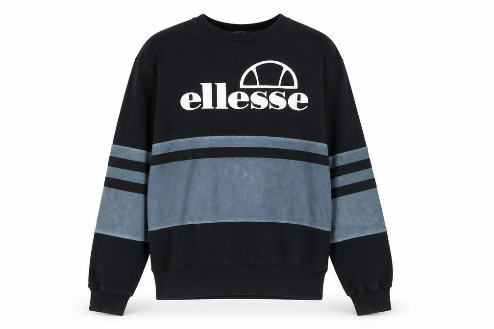 Ellesse Womens Black & Grey Crew Neck Pullover Sweatshirt Size 10