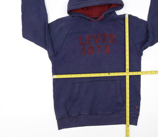 Levi's Girls Blue Pullover Hoodie 16 Years Fleece Lined Logo Sweatshirt