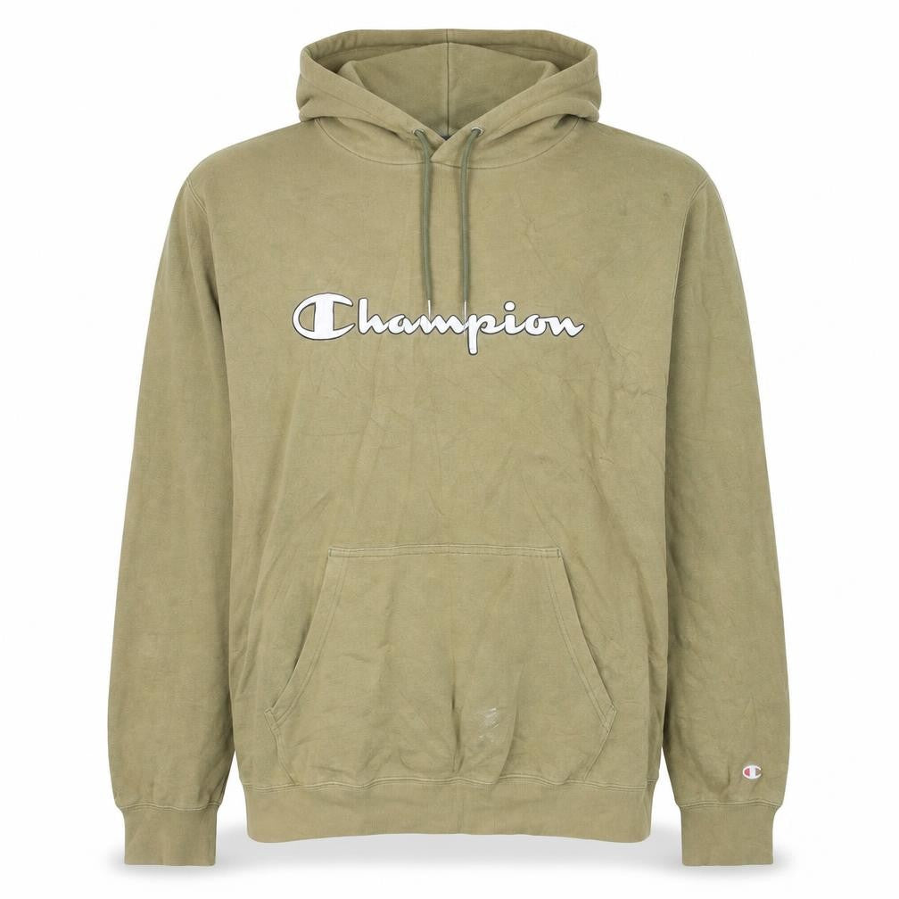 Champion Men's Green XL Pullover Hoodie with Logo Print