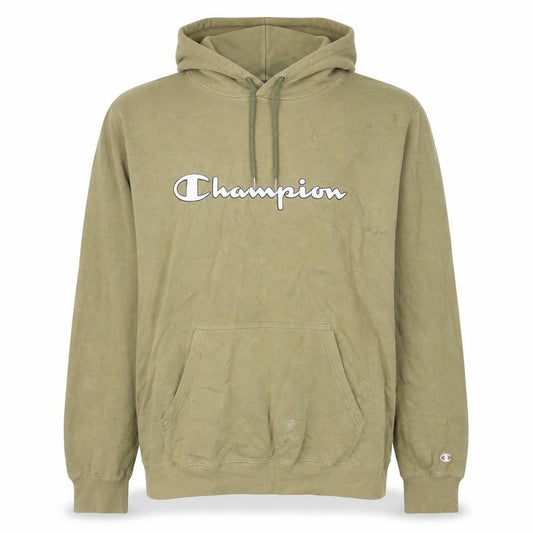 Champion Men's Green XL Pullover Hoodie with Logo Print