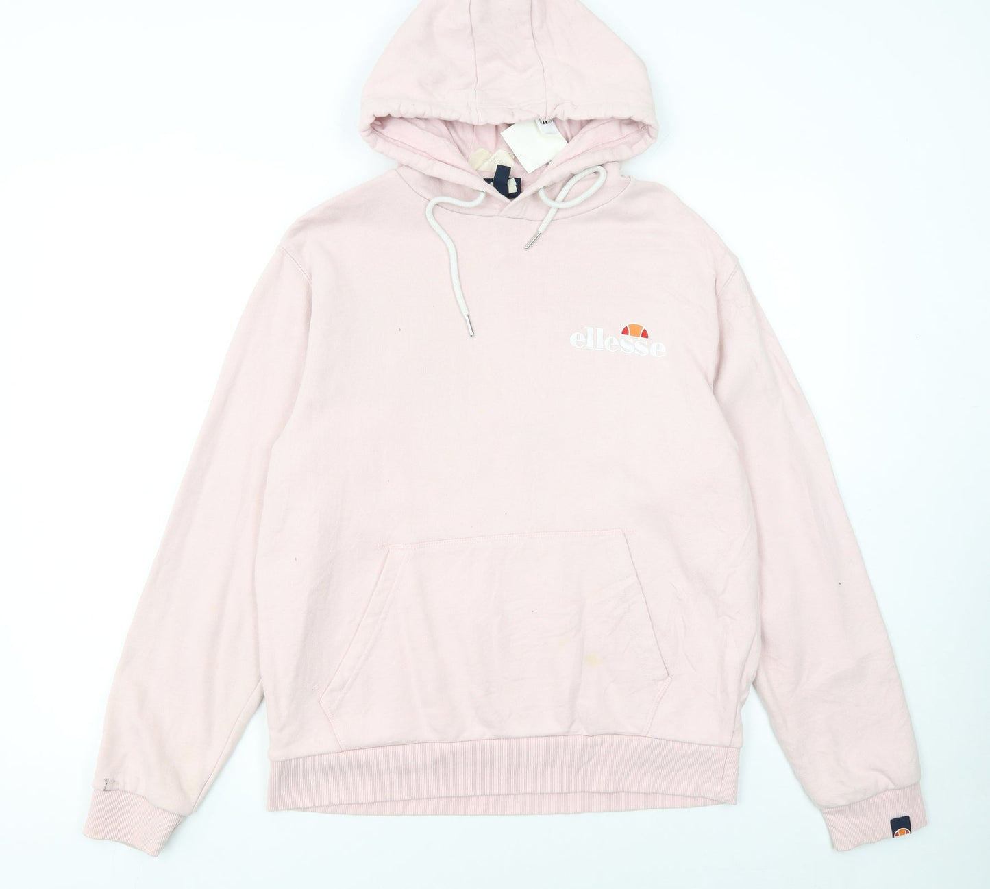 Ellesse Womens Pink Pullover Hoodie UK 14 Cotton Blend Casual