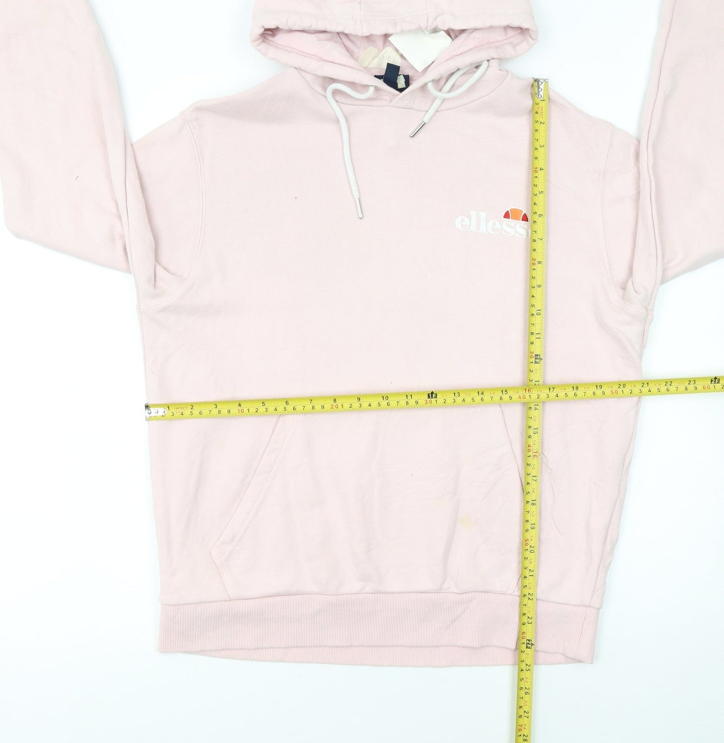 Ellesse Womens Pink Pullover Hoodie UK 14 Cotton Blend Casual