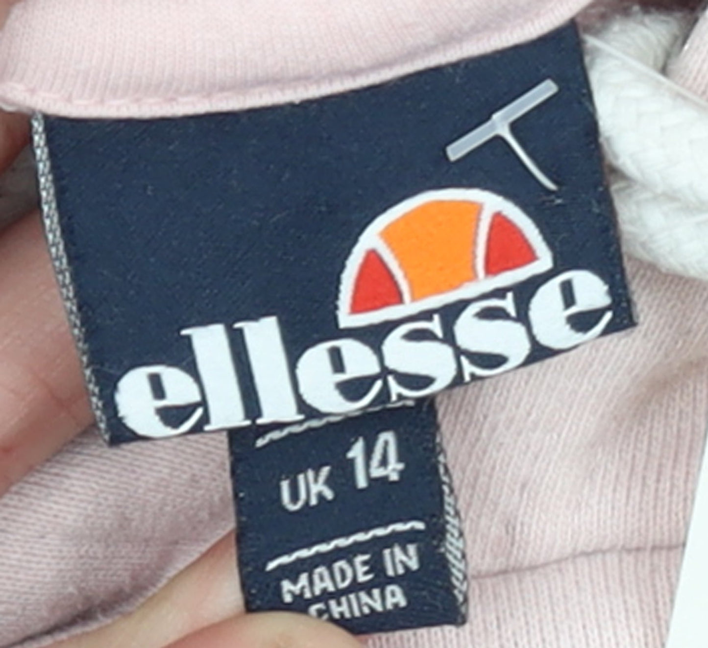 Ellesse Womens Pink Pullover Hoodie UK 14 Cotton Blend Casual