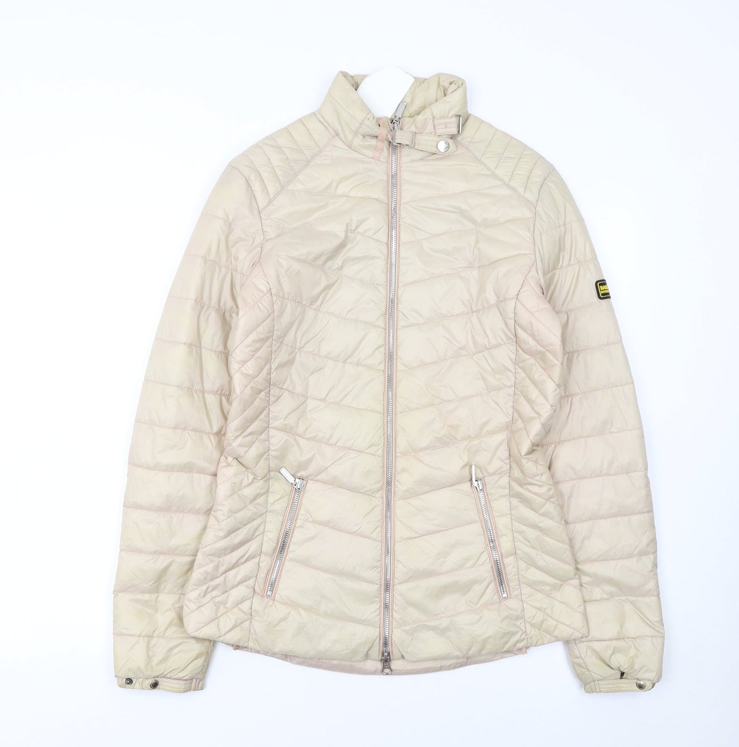 Barbour International Womens Beige Quilted Puffer Jacket UK 8