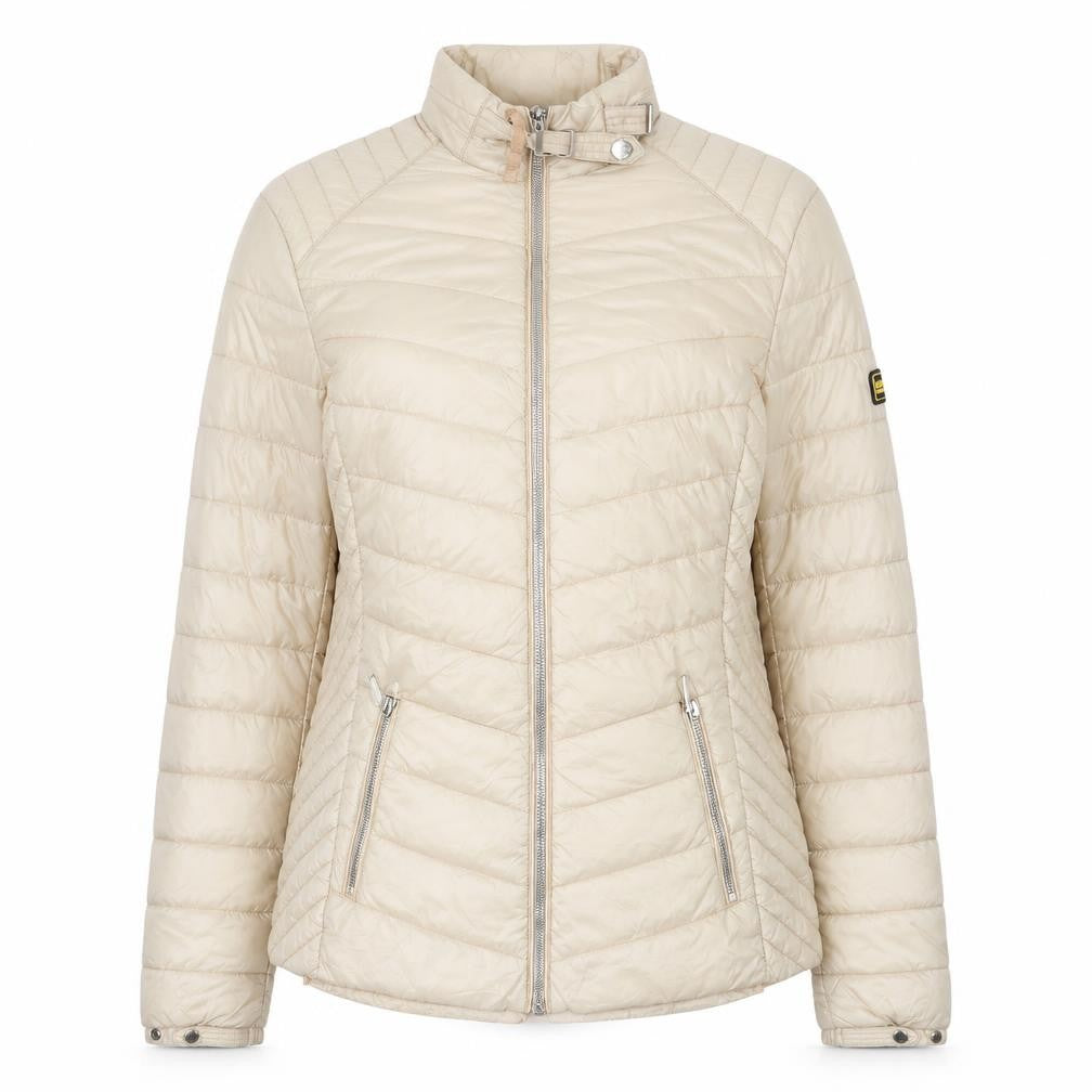 Barbour International Womens Beige Quilted Puffer Jacket UK 8