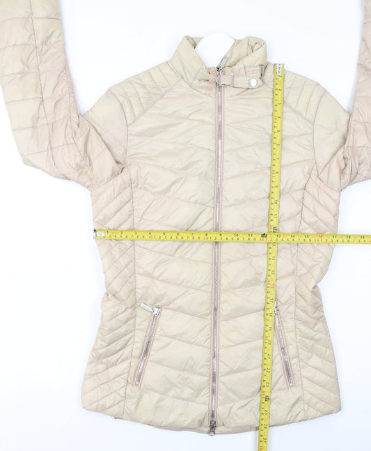 Barbour International Womens Beige Quilted Puffer Jacket UK 8