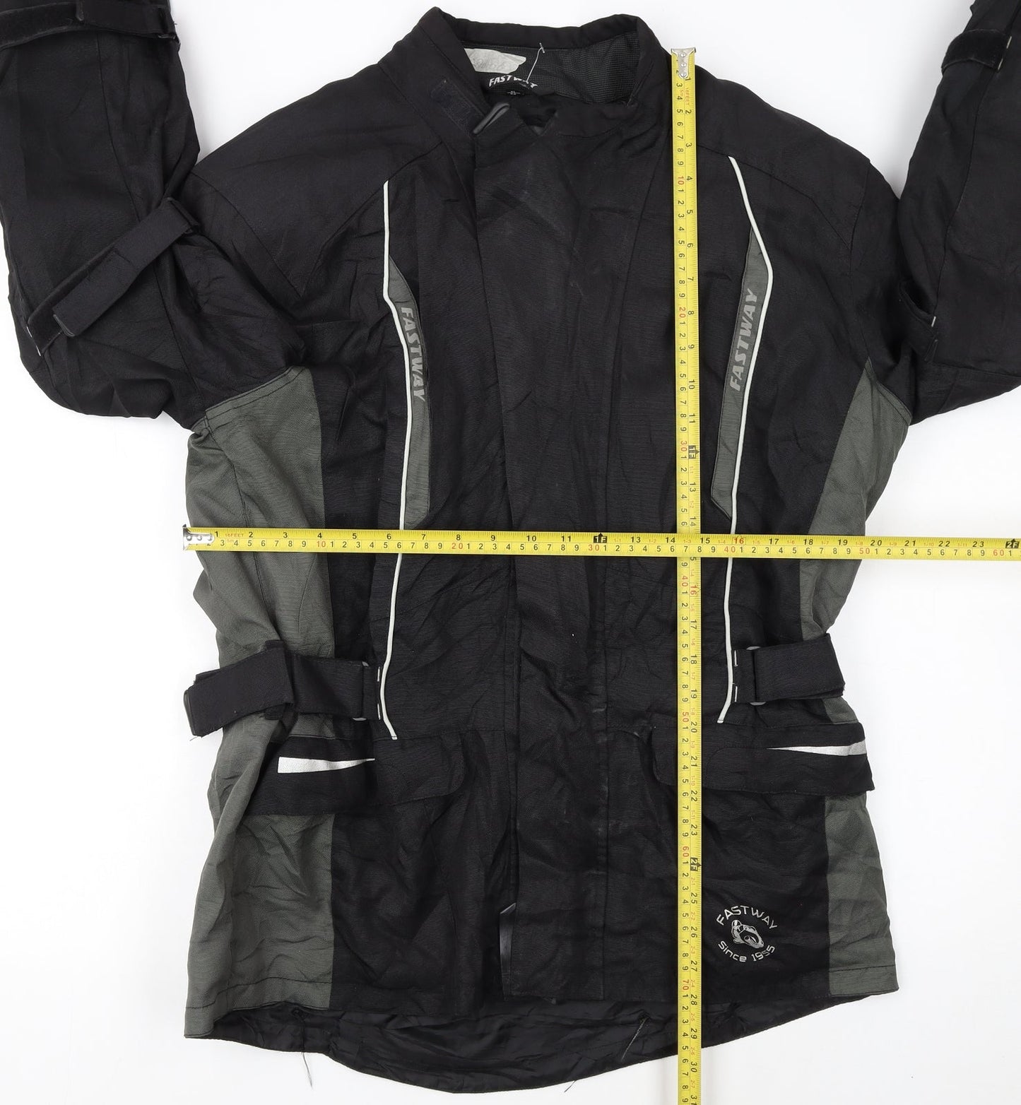 FASTWAY Men's Black XL Motorcycle Jacket Water Resistant Riding Coat