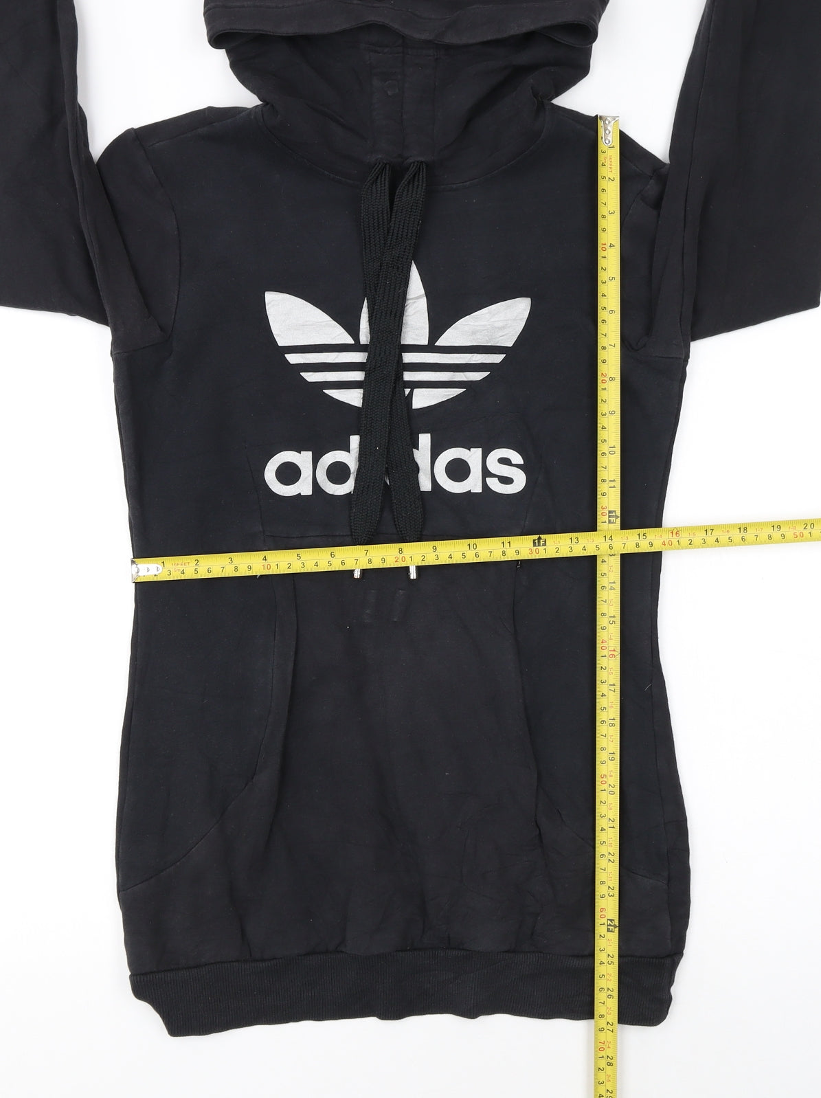 Adidas Womens Black Hoodie Size 6 Pullover Hooded Sweatshirt