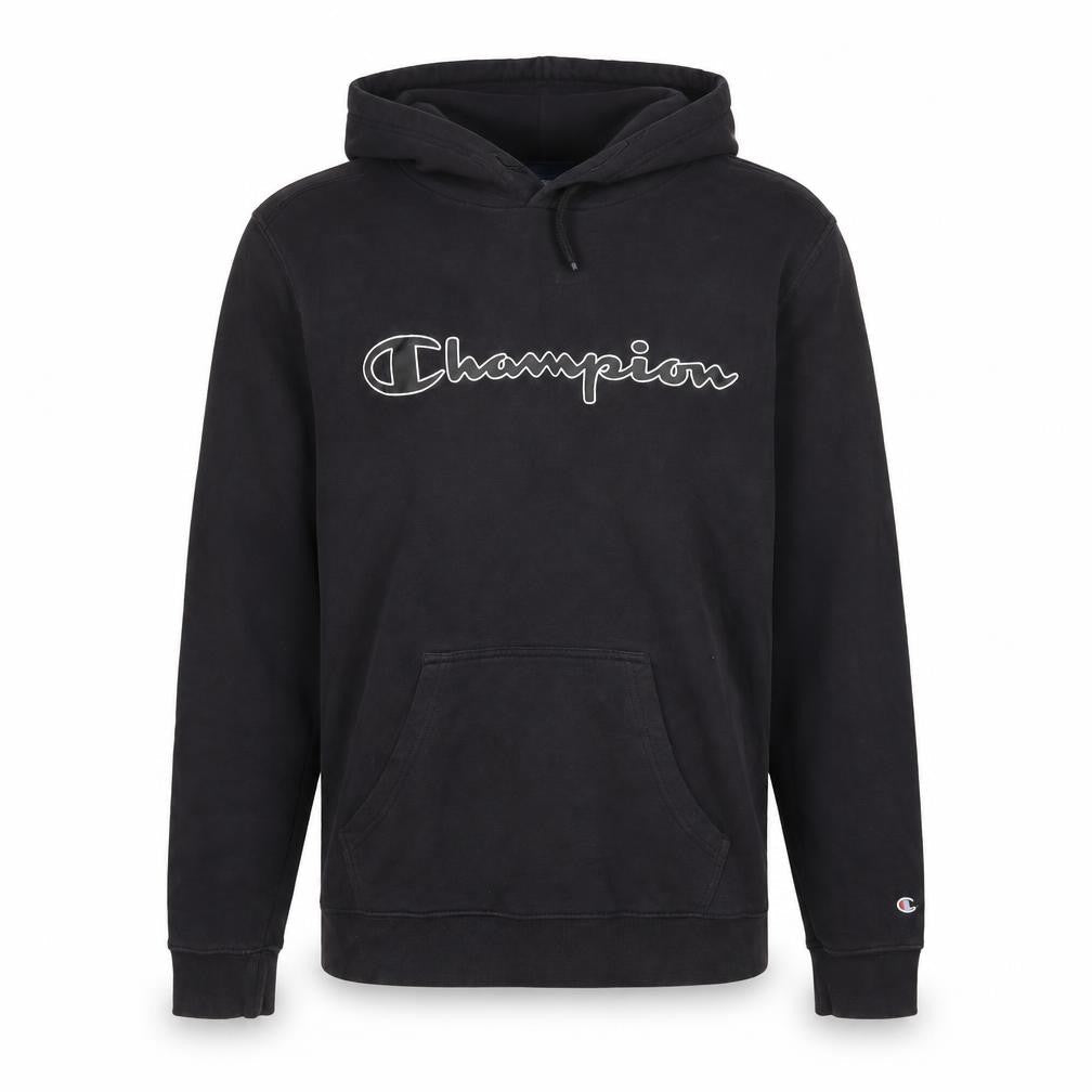 Champion Men's Black Pullover Hoodie Small Logo Fleece Sweatshirt