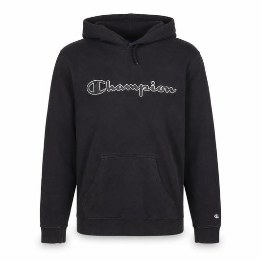 Champion Men's Black Pullover Hoodie Small Logo Fleece Sweatshirt