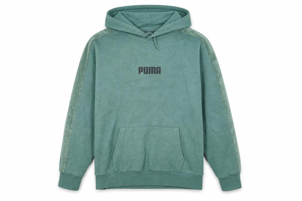 PUMA Women's Green Pullover Hoodie Size S Relaxed Fit Casual Style
