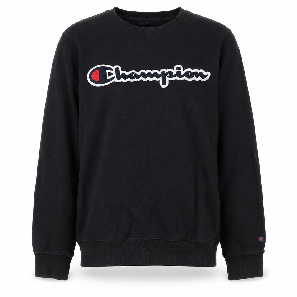 Champion Boys Black XL Pullover Sweatshirt Long Sleeve Logo Crew Neck