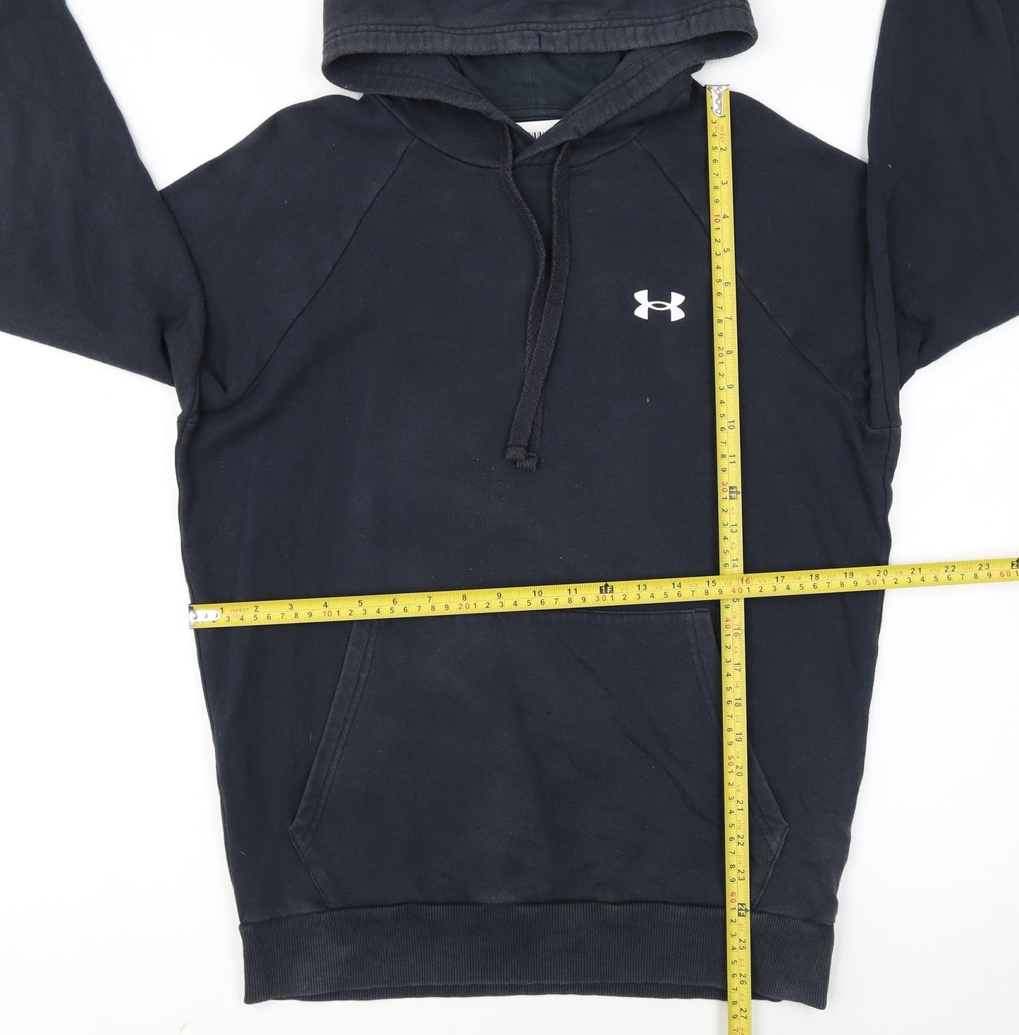 Under Armour Men's Black Pullover Hoodie Small Loose Fit Fleece