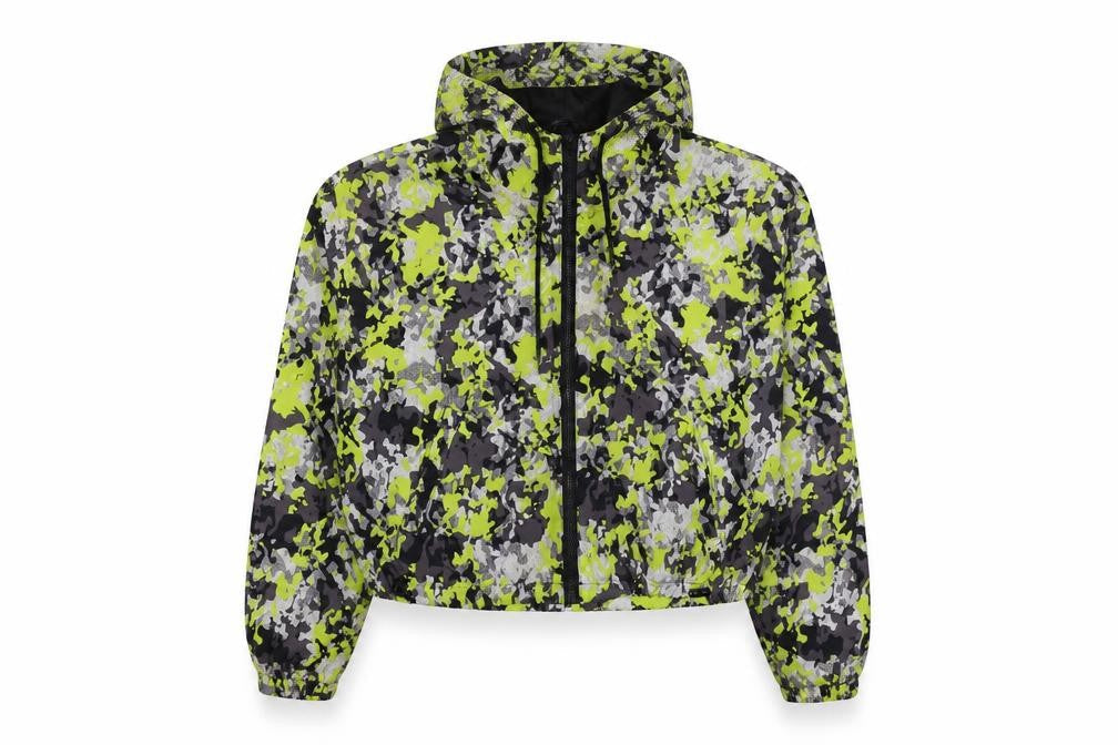 New Look Sport Womens Multicoloured Camo Hooded Windbreaker Jacket L