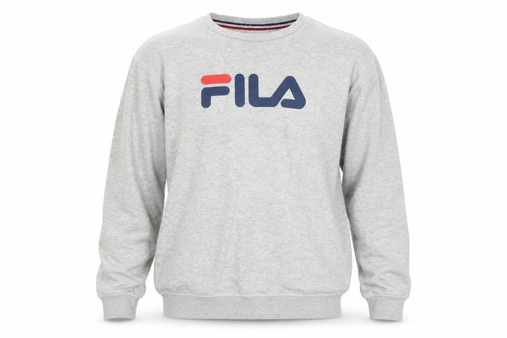Fila Men's Grey Crew Neck Logo Sweatshirt Size M