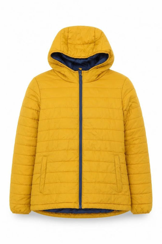 Peter Storm Women Yellow Hooded Puffer Jacket Size 14