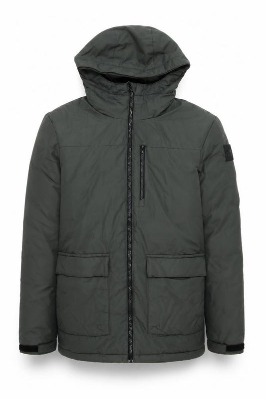 adidas Men’s Green Hooded Puffer Jacket S Windproof Full Zip