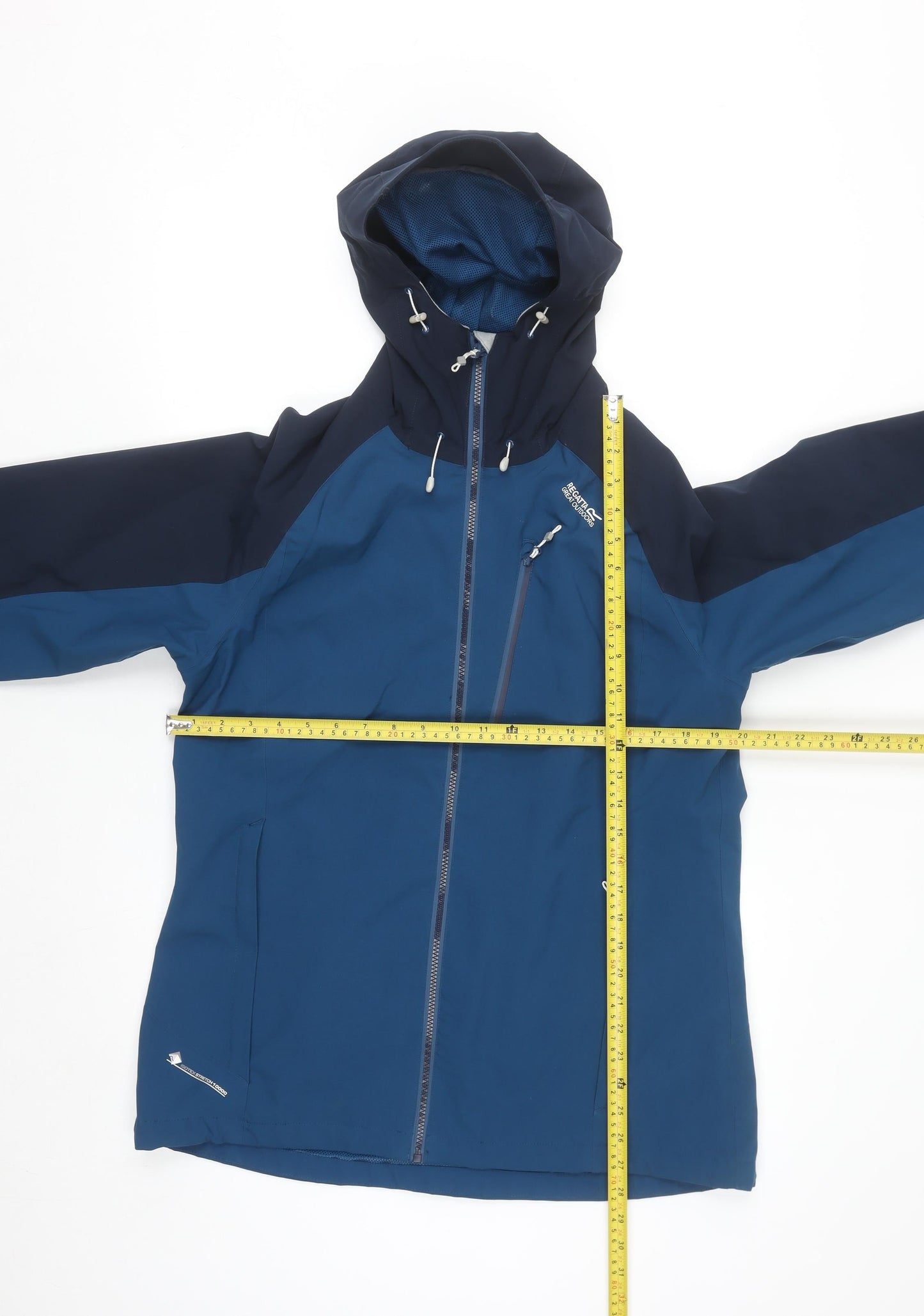 Regatta Women Blue Waterproof Hooded Softshell Rain Jacket Size 12