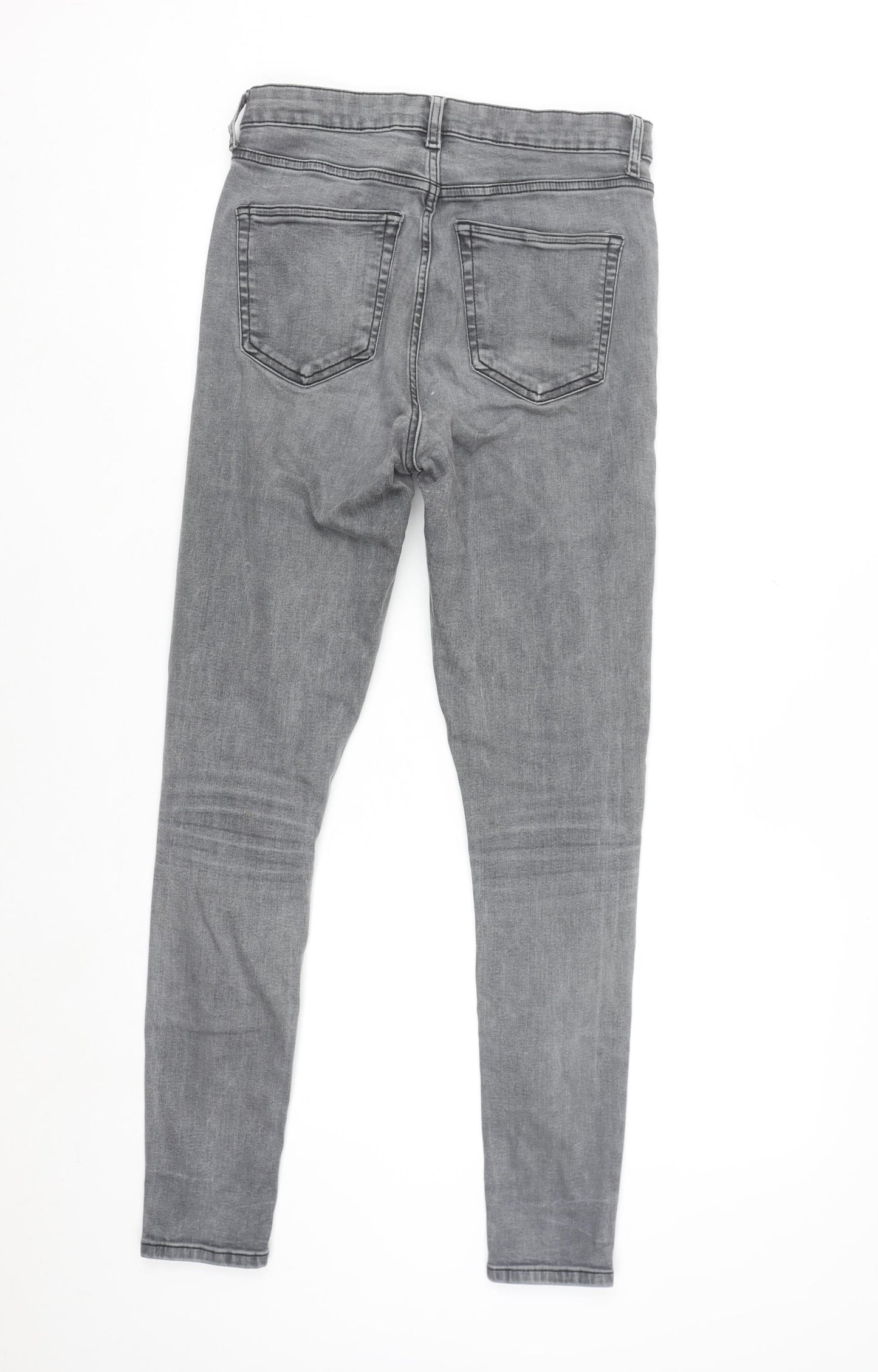 Topshop Women’s Grey Skinny Jeans Size 12 Regular Stretch Denim