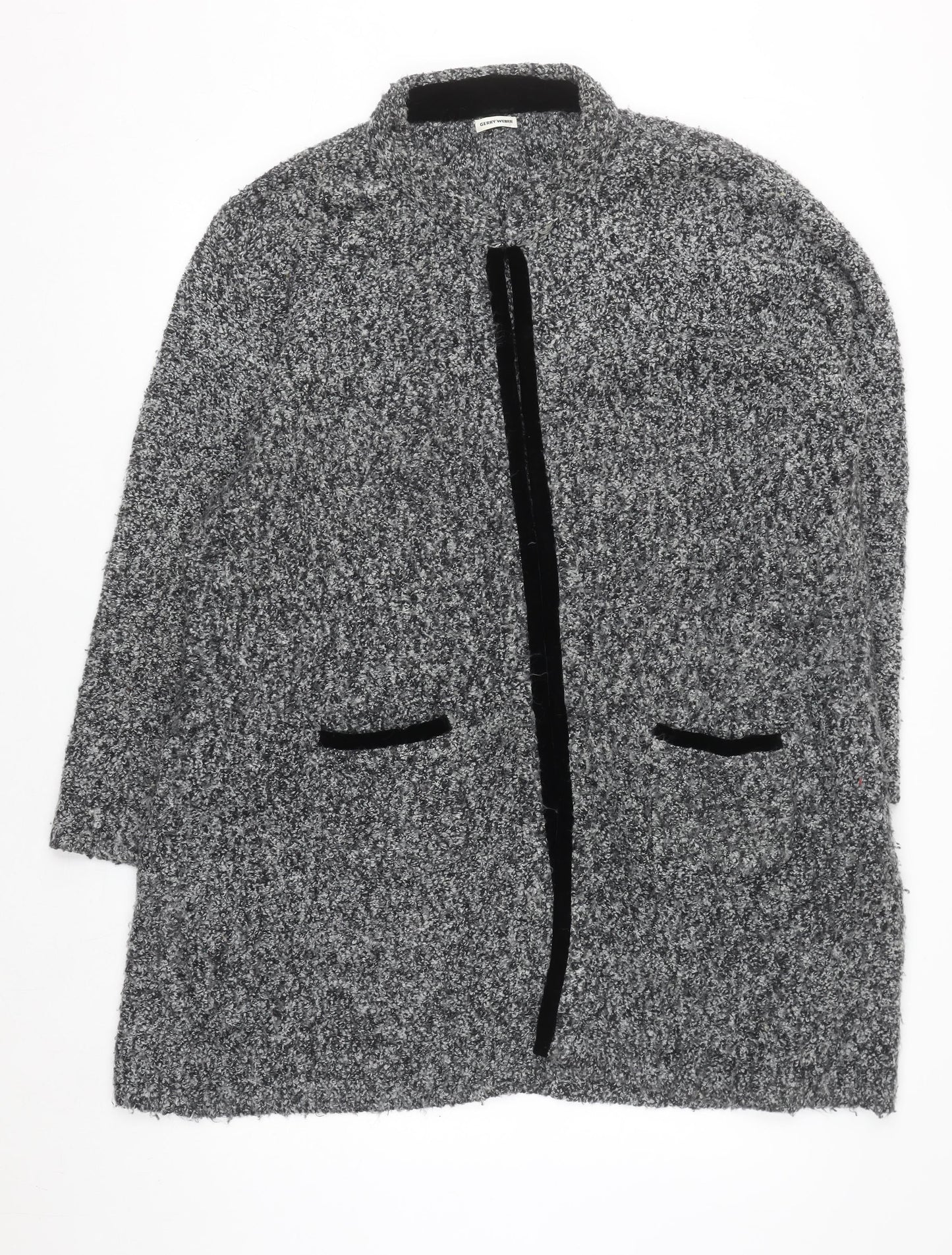 Gerry Weber Women's Grey Long Sleeve Chunky-Knit Cardigan Size 20
