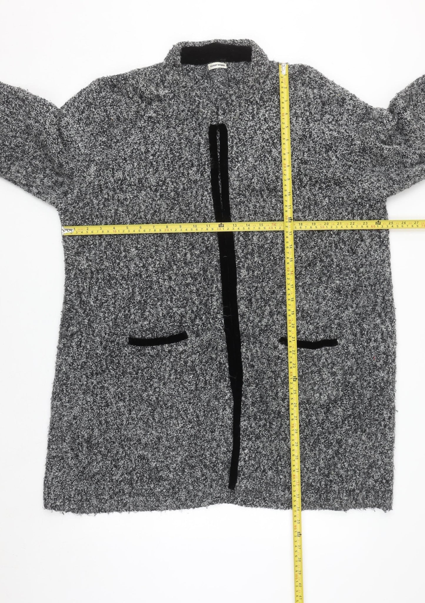 Gerry Weber Women's Grey Long Sleeve Chunky-Knit Cardigan Size 20