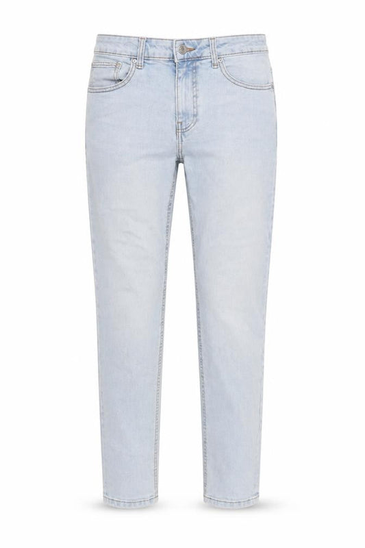Front view of ASOS Design Women's Light Blue Tapered Jeans, size 12, W30 L32