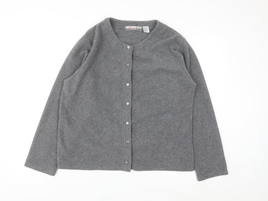Chinawear Women's Grey Long Sleeve Cardigan L Vintage Knit