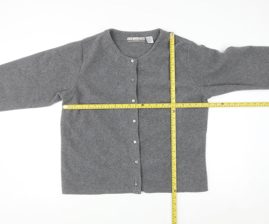 Chinawear Women's Grey Long Sleeve Cardigan L Vintage Knit