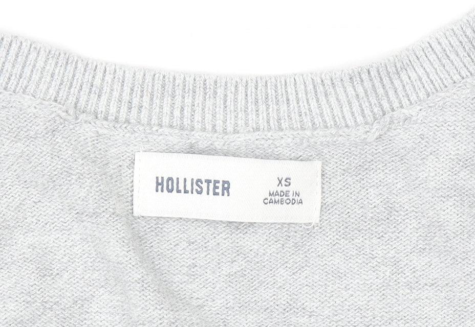 Hollister Women's Grey XS Cable-Knit Button Cardigan
