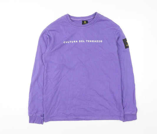 Cultura Del Terrazzo Men's Purple Small Crew Neck Pullover Sweatshirt