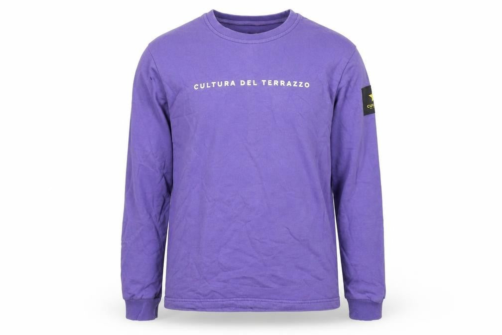Cultura Del Terrazzo Men's Purple Small Crew Neck Pullover Sweatshirt