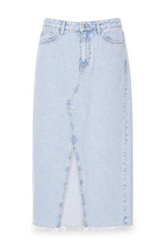 River Island Women’s Blue Denim Midi Pencil Skirt Size 8