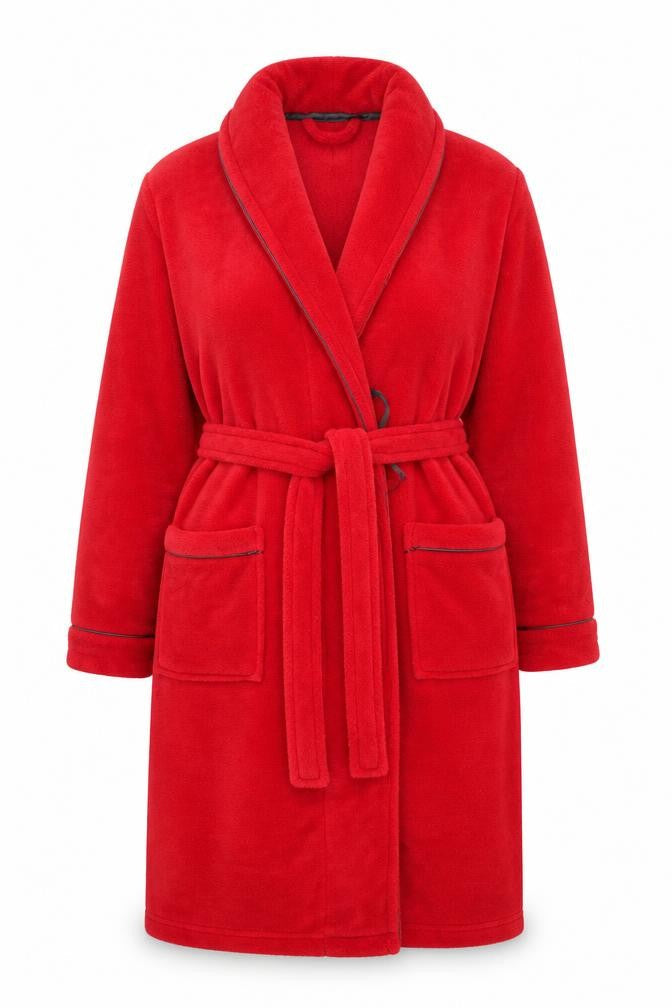 Love To Lounge Women's Red Fleece Belted Robe Size 14-16
